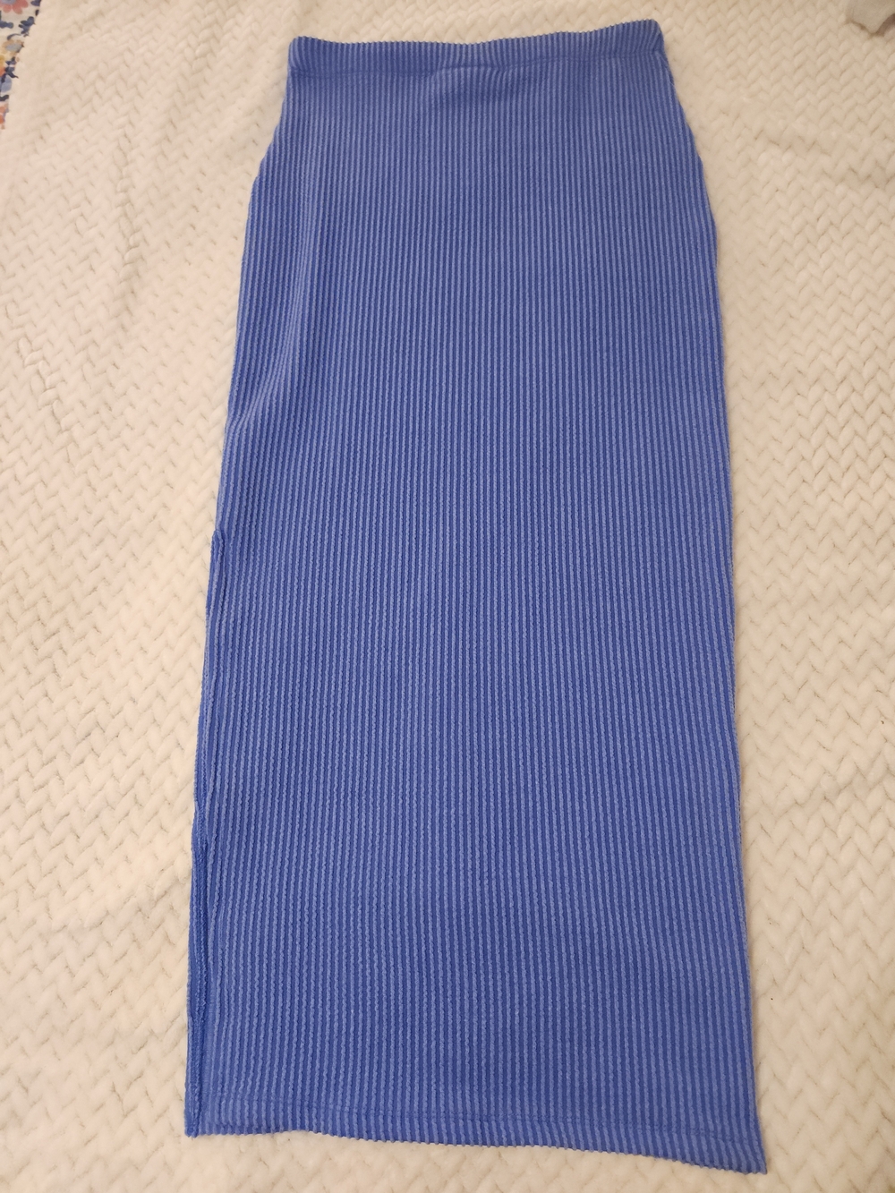 No Boundaries Cobalt Blue Ribbed Maxi Skirt
